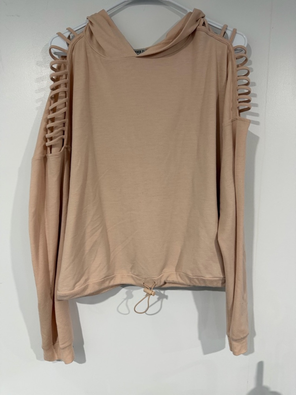 Forever 21 Nude Ladder-Shoulder Hoodie